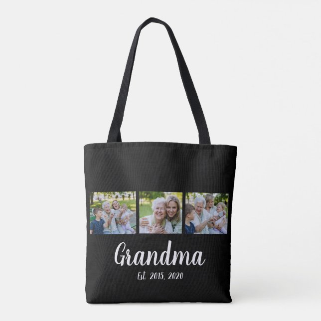 Oma Established Script Black 3 Foto Tote Bag (Rückseite)