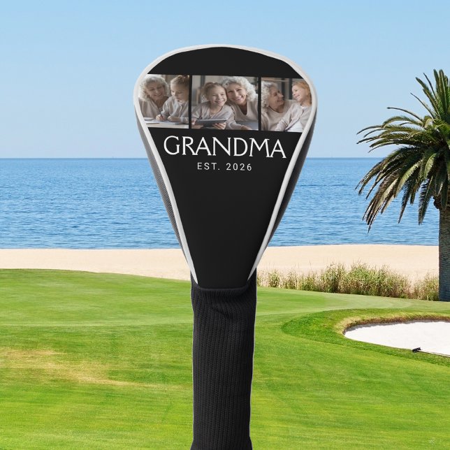 Oma Established Typography Schwarz 3 Foto Golf Headcover (Von Creator hochgeladen)