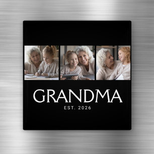 Oma Established Typography Schwarz 3 Foto Magnet