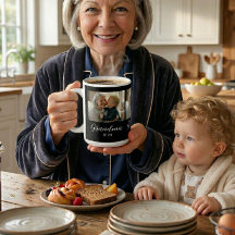 Oma etabliert Foto Weiße Schrift Text