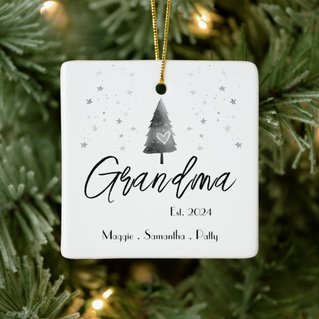 Oma etablierte Personalisiertes Elegant Keramikornament (Baum)
