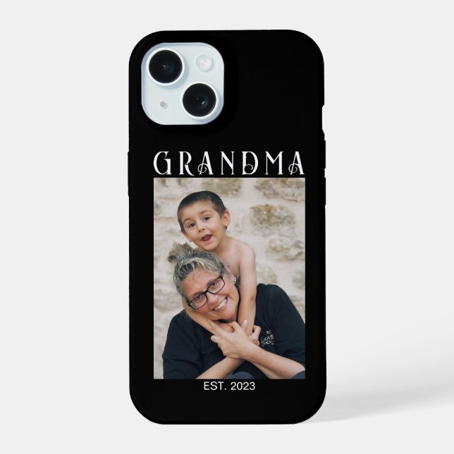Oma etabliertes Fotogeschenk iPhone 15 Hülle (Rückseite)