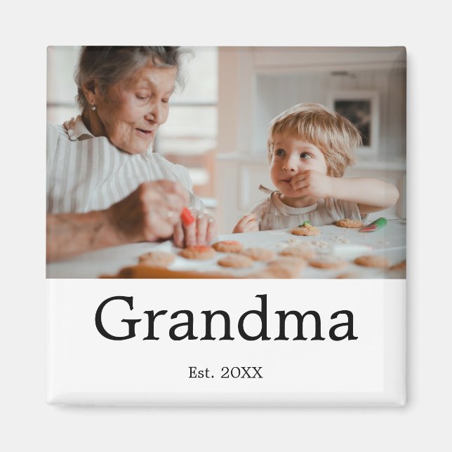 Oma etabliertes Fotogeschenk Magnet (Vorne)