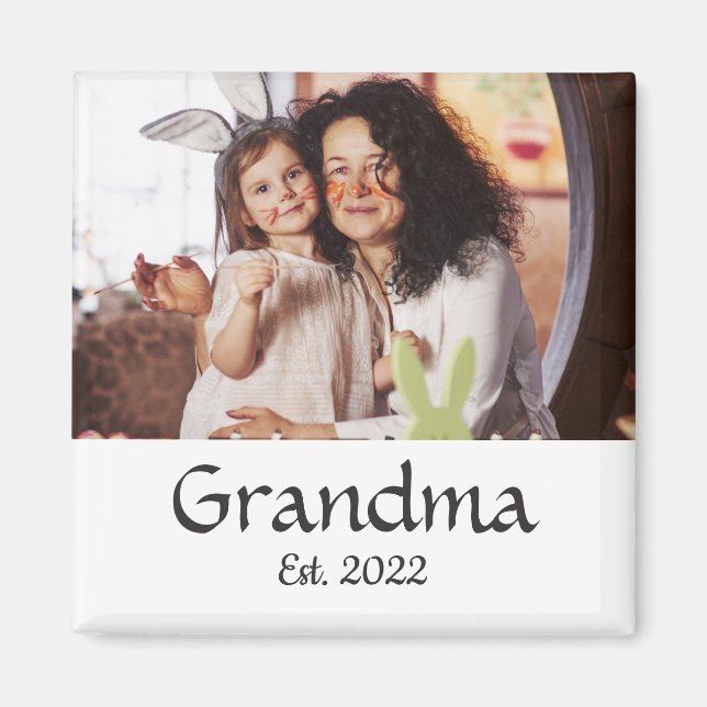 Oma etabliertes Fotogeschenk Magnet (Vorne)
