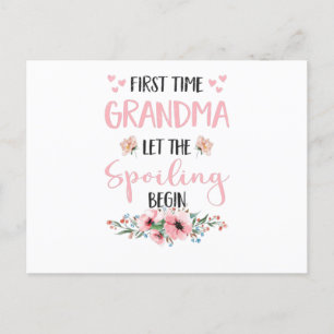 Oma Expectant Omi Grandeleltern Baby Blume Postkarte