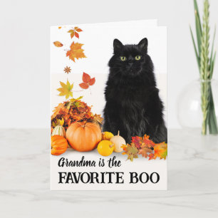 Oma Favorite Boo Halloween Black Cat Karte