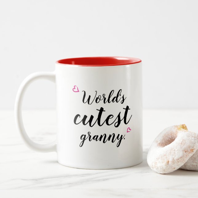 Oma fertigen Tasse "die niedlichste Oma Welt" Text (Mit Donut)
