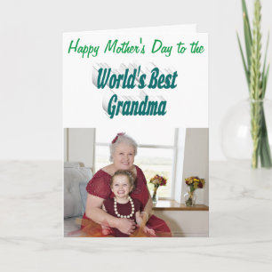 Oma Foto Green Typografy Mothers Day Card Karte