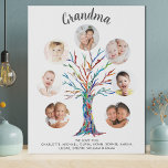Oma Foto Keepake Künstlicher Leinwanddruck<br><div class="desc">Dieses moderne und stilvolle Oma-Gemälde ist mit einem bunten Mosaikbaum geschmückt. Einfach anpassbar mit einer Auswahl von sieben Fotos und Enkelkindern. Macht ein perfektes Geschenk für Ihr Oma. Original Mosaik © Michele Davies.</div>