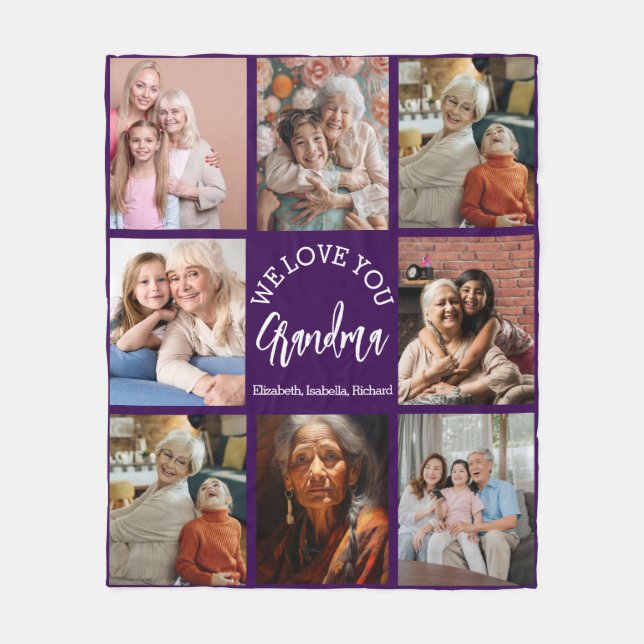 Oma-Foto-Personalisierte Decke mit Enkelkindern (Vorderseite)