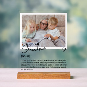 Oma Foto und Personalisierte Beschreibung Acrylschild