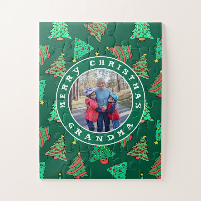 Oma Foto Weihnachtsbäume Demenz 30 Stück Puzzle (Vertikal)