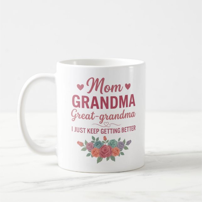 Oma für Frauen Mutter Oma Ur-Oma Kaffeetasse (Links)