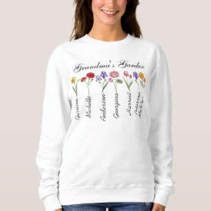 Oma Garden Birthflower Geschenk für Oma Custom Sweatshirt
