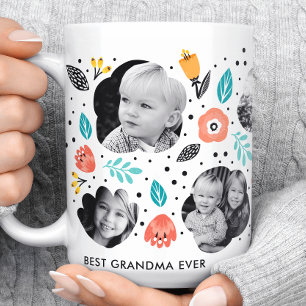 Oma Garten Bunte Blumen-Fotocollage Kaffeetasse