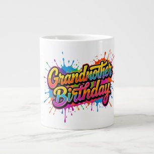 Oma Geburtstag Farbiger Farbspritzer-Design Jumbo-Tasse