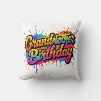 Oma Geburtstag Farbiger Farbspritzer-Design Kissen