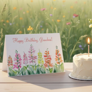Oma Geburtstag Löwenmäuler Aquarell Blumenstrauß Karte
