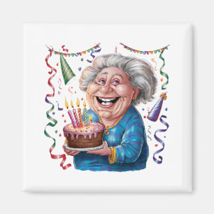 Oma Geburtstag mit großem Lächeln Magnet