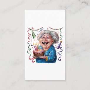 Oma Geburtstag mit großem Lächeln Telefonnummerkarte