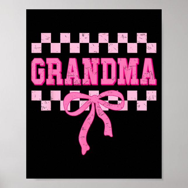 Oma Geburtstags-Squad passender rosa Bogen kariert Poster (Vorne)