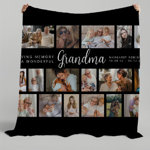 Oma-Gedenk-18-Foto-Collage Fleecedecke