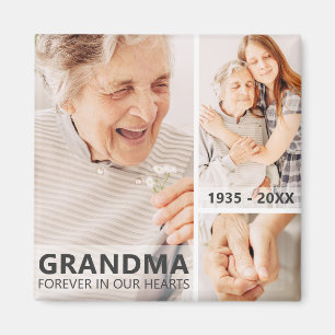 Oma Gedenk Moderner Geometrischer Fotocollage Magnet