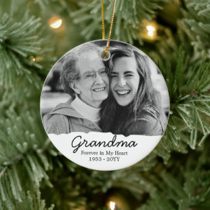 Oma Gedenkfoto zum Tod Keramik Ornament