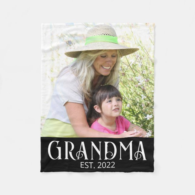 Oma gegründet Foto  Fleecedecke (Vorderseite)