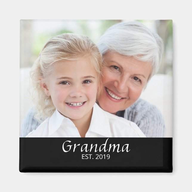 Oma gegründet Foto-Geschenk Magnet (Vorne)
