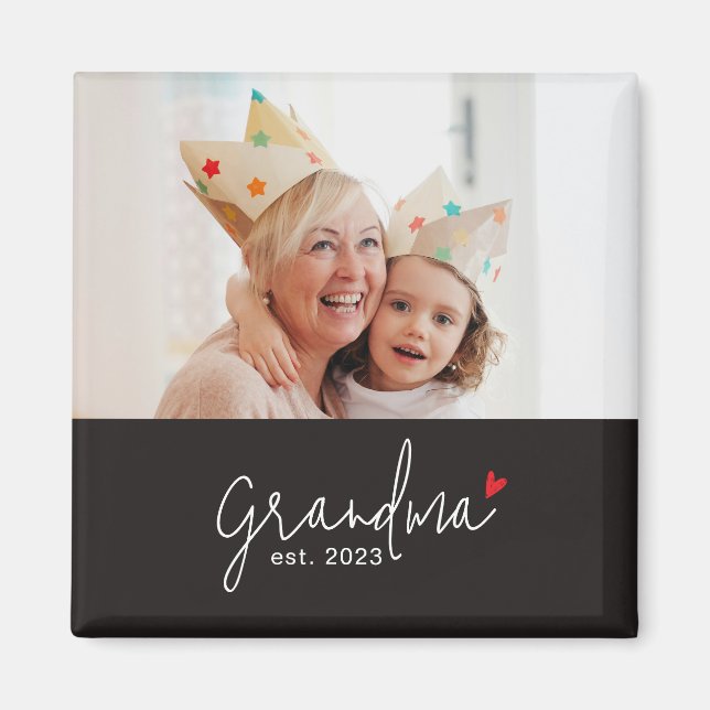 Oma Gegründet Foto-Geschenk Magnet (Vorne)