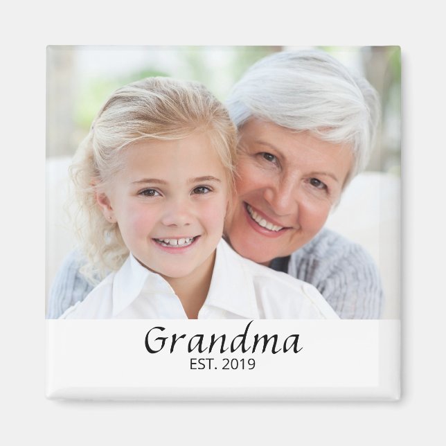 Oma gegründet Foto-Geschenk Magnet (Vorne)