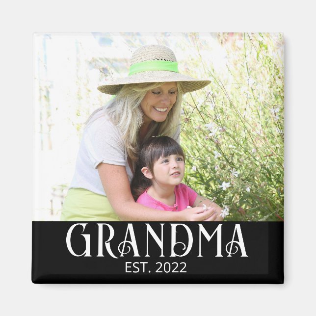 Oma gegründet Foto-Geschenk Magnet (Vorne)