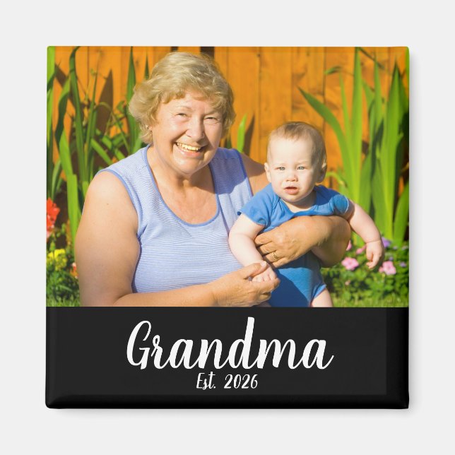 Oma gegründet Foto-Geschenkmagnet Magnet (Vorne)