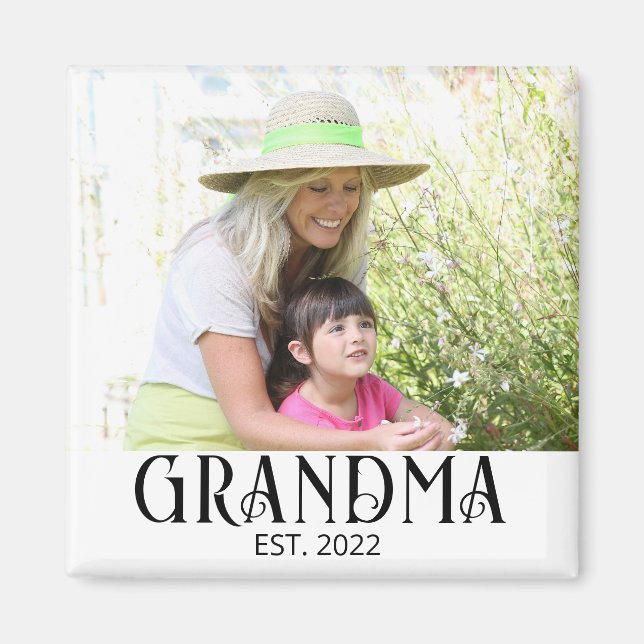 Oma gegründet Foto-Geschenkmagnet Magnet (Vorne)