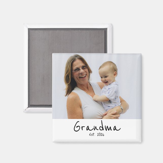Oma gegründet Foto-Geschenkmagnet Magnet (Vorderseite/Rückseite)