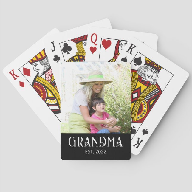 Oma gegründet Foto  Spielkarten (Rückseite)