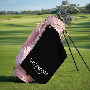 Oma Gegründet Jahr Geschenk Schwarz Weiß Golfhandtuch