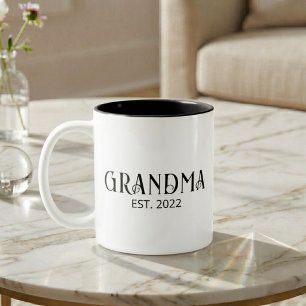 Oma gegründet Neues Oma-Geschenk Zweifarbige Tasse