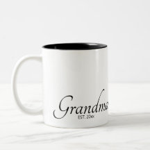Oma Gegründetes Datum Est Black Schrift