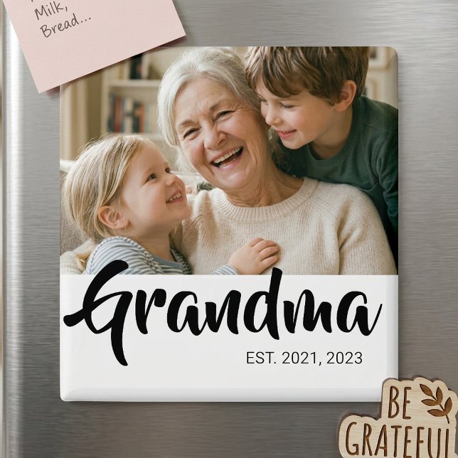 Oma gegründetes Fotogeschenk Magnet (Grandma Established Photo Gift Magnet)