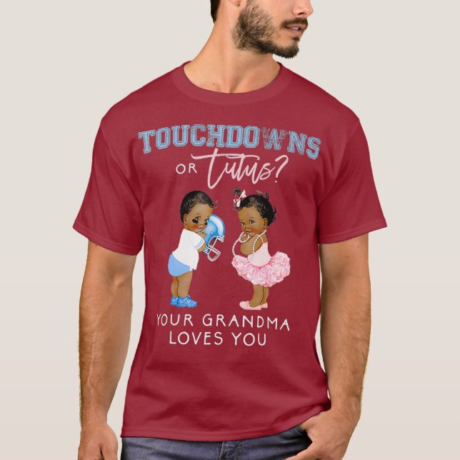 Oma Gender Reveal Touchdown Tutu Baby T-Shirt (Vorderseite)