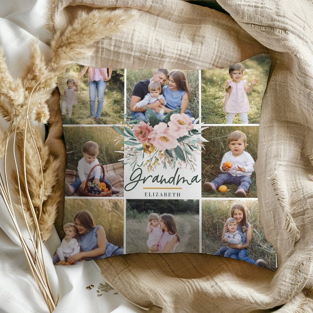 Oma Geschenk 8 Foto Rosa Girl schöne Blumen Kissen (Von Creator hochgeladen)