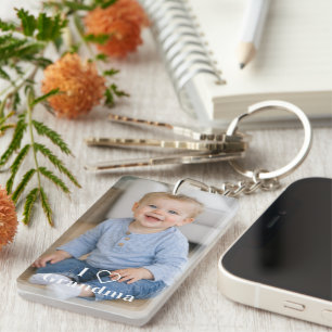 Oma-Geschenk personalisiertes Foto und Text Schlüsselanhänger