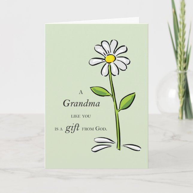 Oma Geschenk von Gott Daisy Religiöse Großeltern Karte (Vorderseite)
