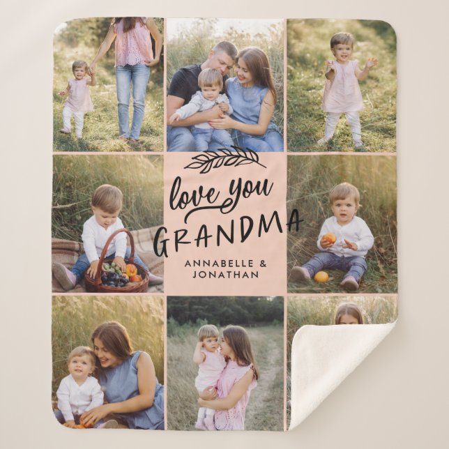 Oma gift 8 Foto Enkel einfache Typografie  Sherpadecke (Vorderseite)