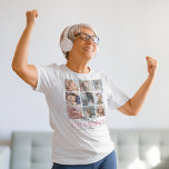 Oma Gift | Liebe You Nan Foto T - Shirt<br><div class="desc">Feiern Sie die zeitlose Liebe einer Großmutter auf einzigartige Weise mit unserem Personalisierten Großmutter Foto T - Shirt. Einzigartig gestaltet, verfügt es über eine individuell anpassbare 9-Bild Collage Vorlage, mit der Sie Ihre wertvollsten Erinnerungen einfangen können. Darüber hinaus ist sie mit einer herzschmelzenden "Liebe, du Oma"-Botschaft und den Namen aller...</div>