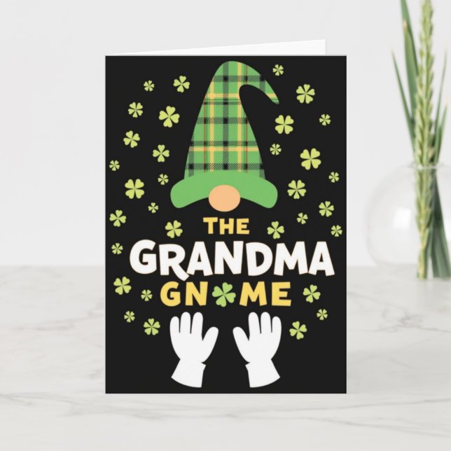 Oma Gnom Glücklicher St. Patricks Karte (Vorderseite)