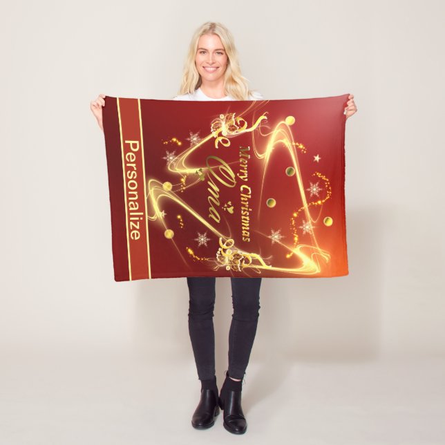 oma goldener Weihnachtstext Fleecedecke (Beispiel)