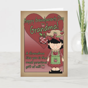 Oma Grandeleltern Day Card - Little Apple Lady Karte